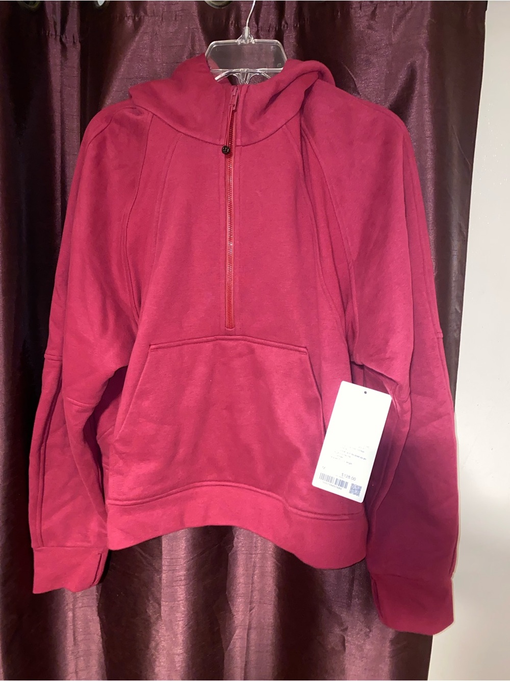 Lululemon Scuba Evolve Oversized Half-Zip Hoodie Sz M NWT Raspberry Rave